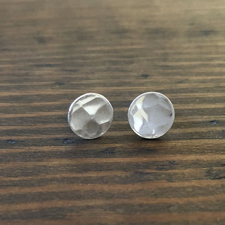 Small hammered silver stud earrings