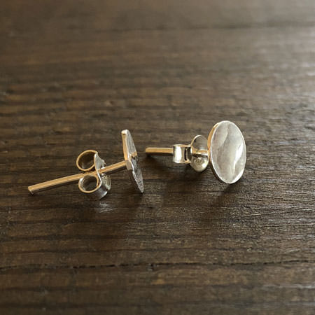 Small hammered silver stud earrings