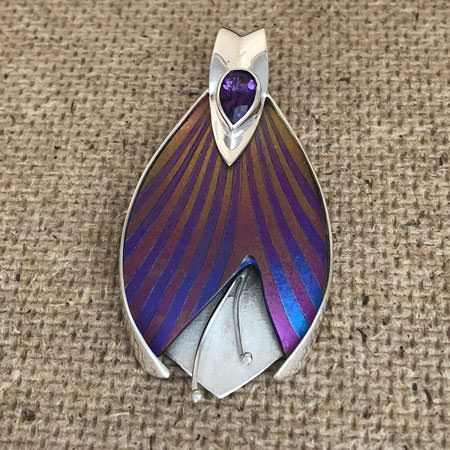 Purple silver pendant