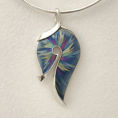 Blue splash silver pendant