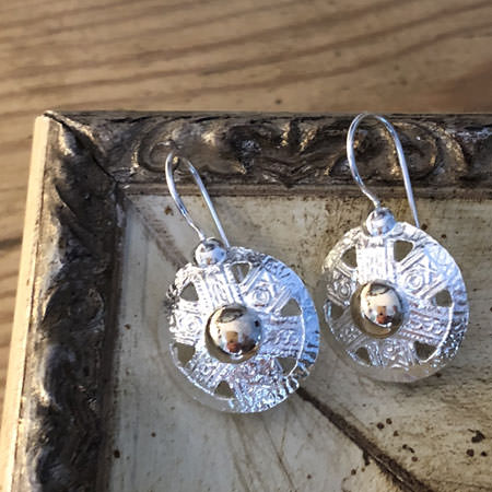 Amulet silver earrings