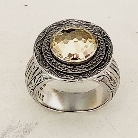 Helios sterling silver ring