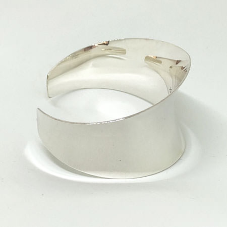 wide concave silver cuff
