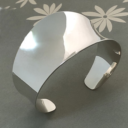 Handmade Concave Silver Cuff Bracelet For Sale Australian Made