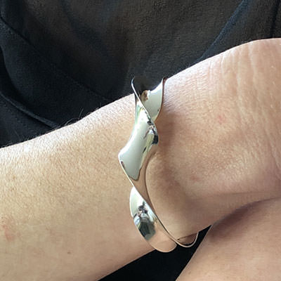 Twisted silver cuff bracelet