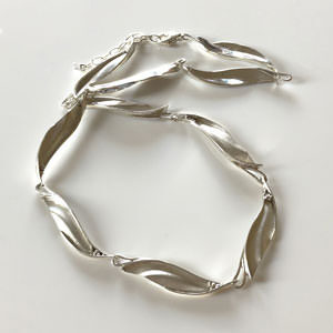 Sterling silver wave necklace