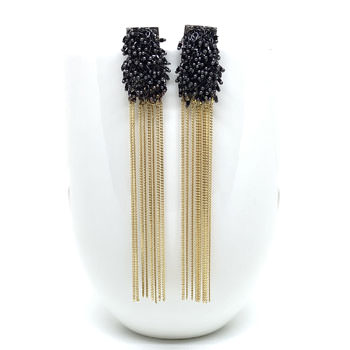 Black gold drop earrings