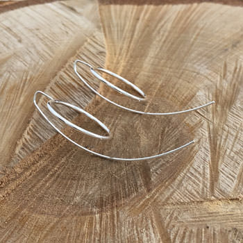 unique Silver circle drop earrings