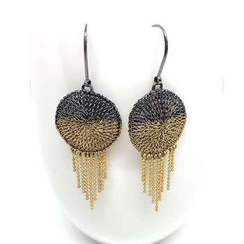 Gold chain earrings by Milena Zu