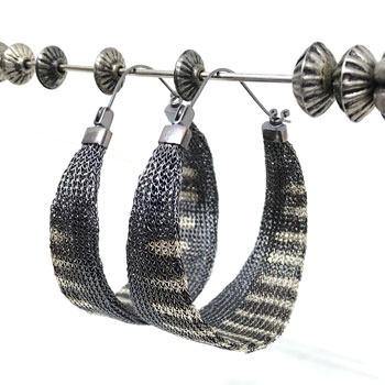 Large hoops - Striped Canopus hoop earrings