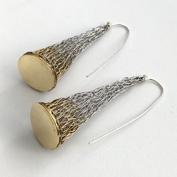 Gold dipped cone shaped earrings