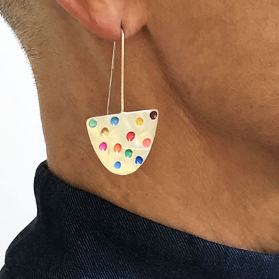 Oval colour pop earrings