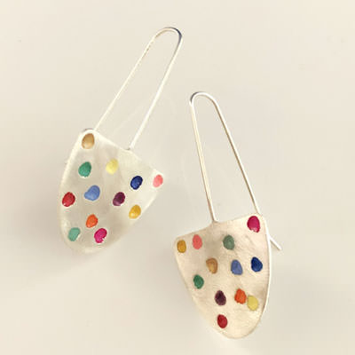 Half oval colour pop earrings