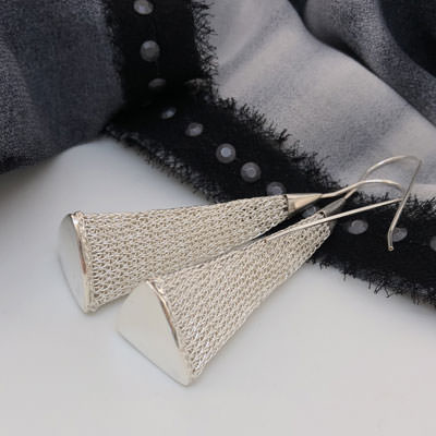 sterling silver prism earrings