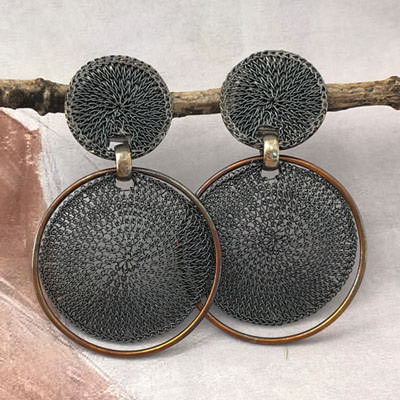 black bronze hoop earrings