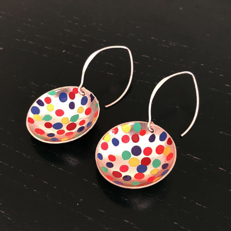 Dotted silver earrings