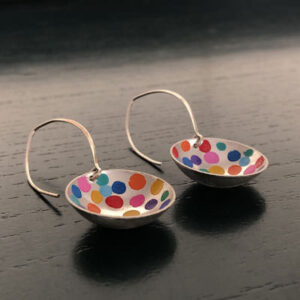 spotted silver earrings