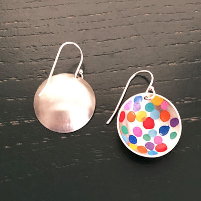 Dotted silver earrings