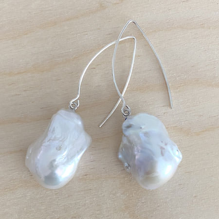 Baroque fireball pearl earrings