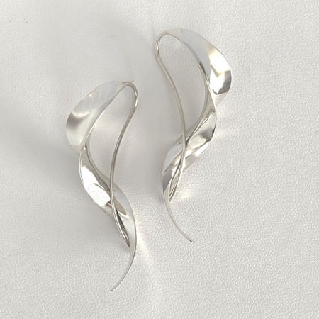 handmade twirled silver earrings