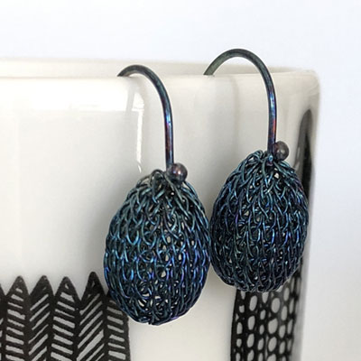 Unique blue earrings