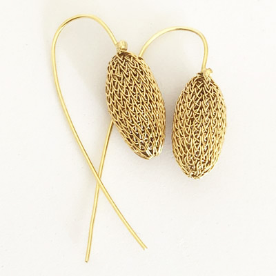 Gold mesh earrings