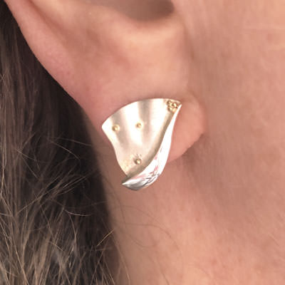 Handmade silver studs