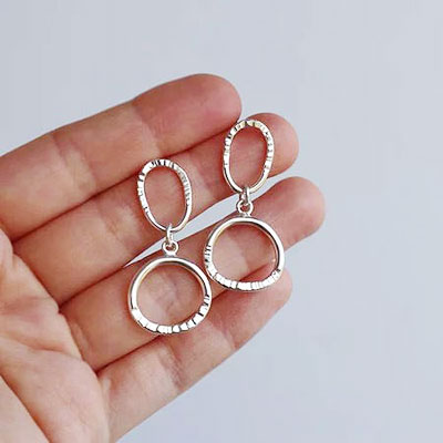 Light silver drop earrings