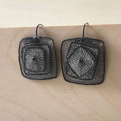Large square earrings