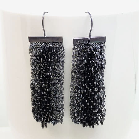 Black beaded Regulus earrings