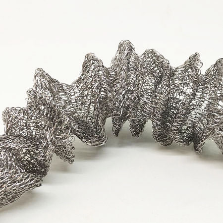 Stainless steel crunched bracelet