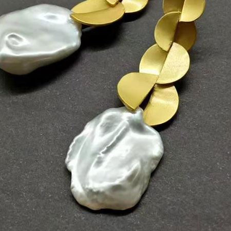Large pearl drop earrings