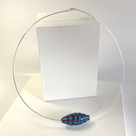 Unique blue bead necklace