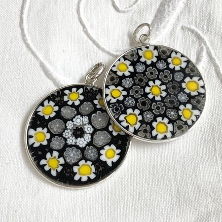 Black Millefiori pendants