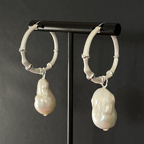 Large pearl earrings