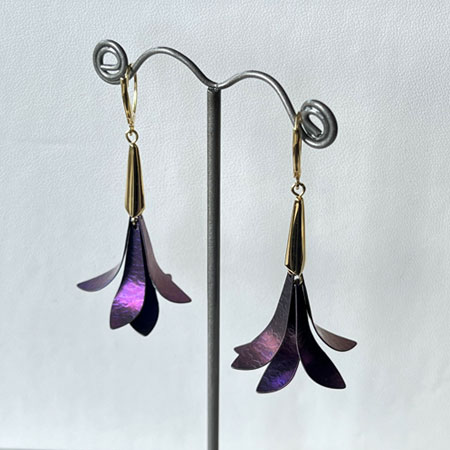 Purple drop earrings