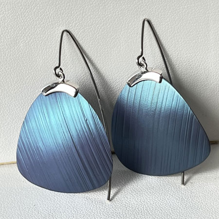 Blue niobium earrings